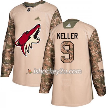 Mænd NHL Arizona Coyotes Trøje Clayton Keller 9 Adidas 2017-2018 Camo Veterans Day Practice Authentic